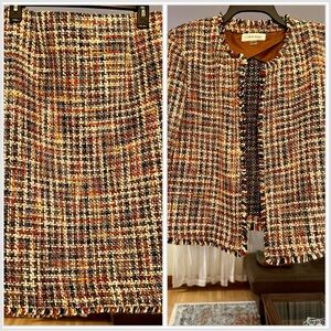 Calvin Klein Tweed Skirt Suit Set size 14